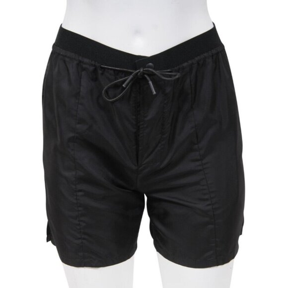 RTA Womens Shorts Szie XS Black Nylon Snap Button Drawstring Logo Button Fly